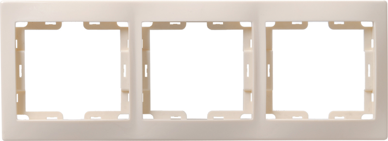 KVARTA Рамка 3-местная вертикальная РВ-3-ККм кремовый IEK