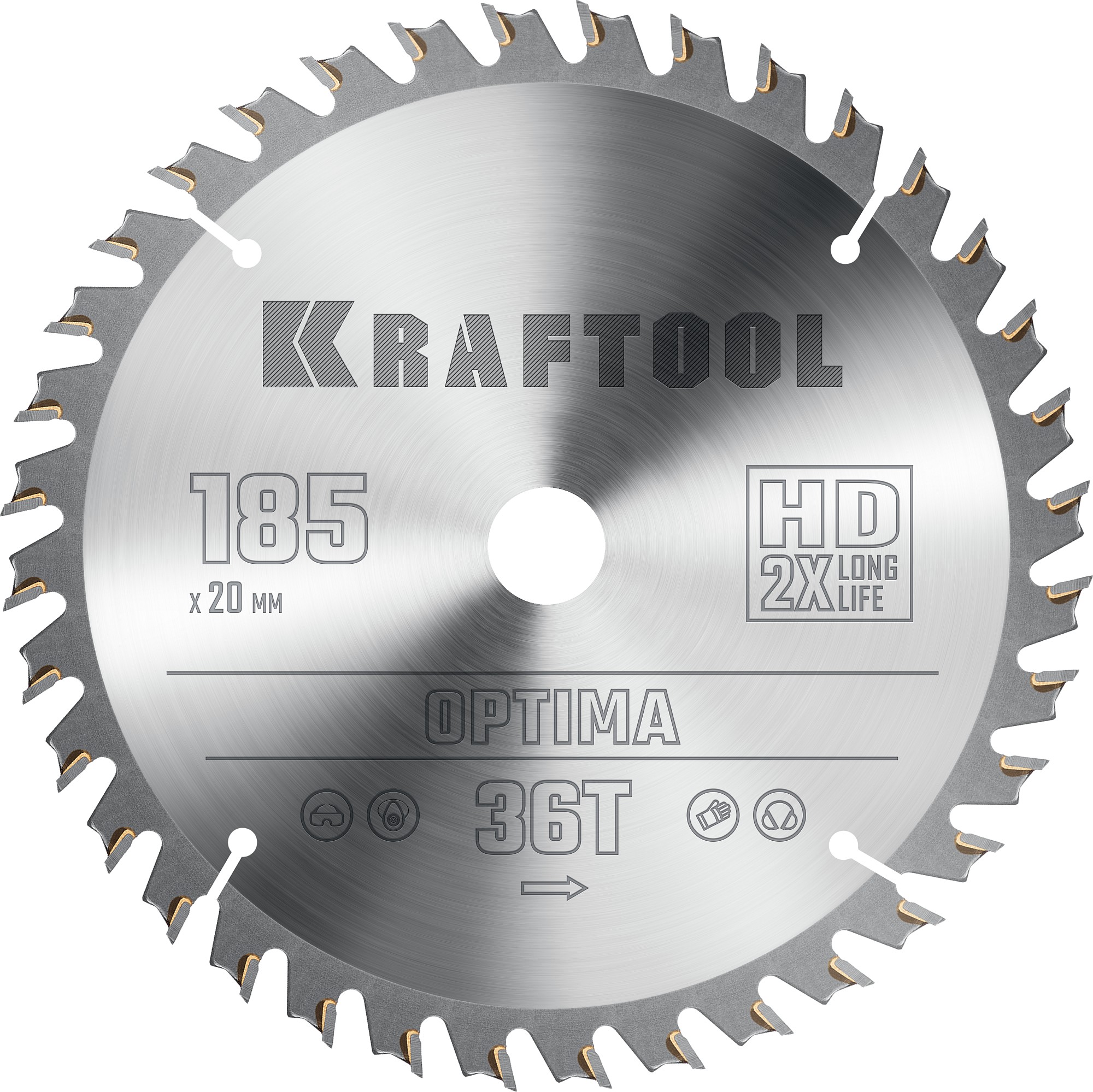KRAFTOOL Optima 185х20мм 36Т, диск пильный по дереву