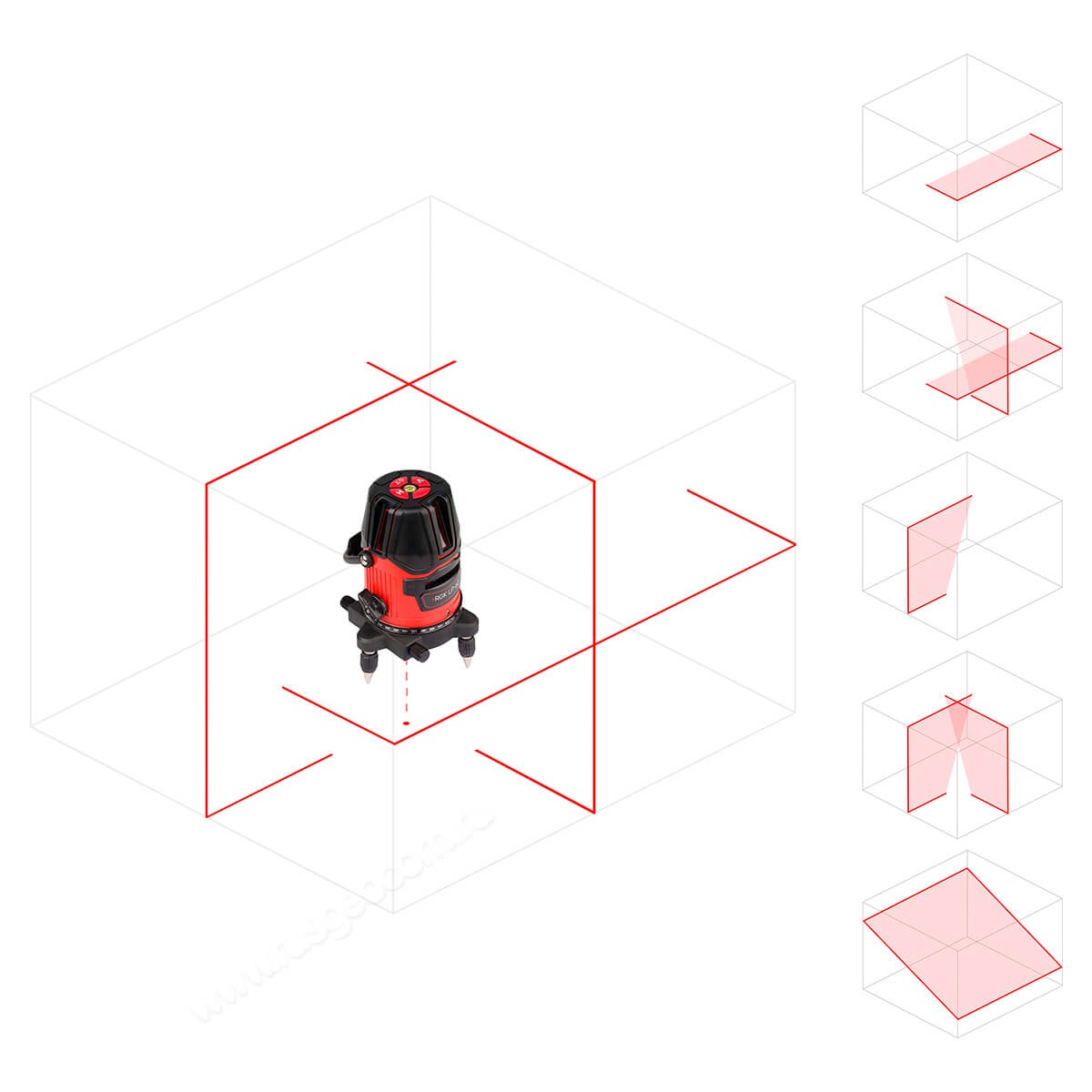 Комплект: лазерный уровень RGK LP-62 с калибровкой + штатив RGK LET-170