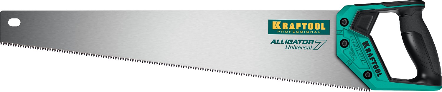 KRAFTOOL Alligator Universal 7, 550 мм, 7 TPI 3D зуб, Универсальная ножовка (15004-55)