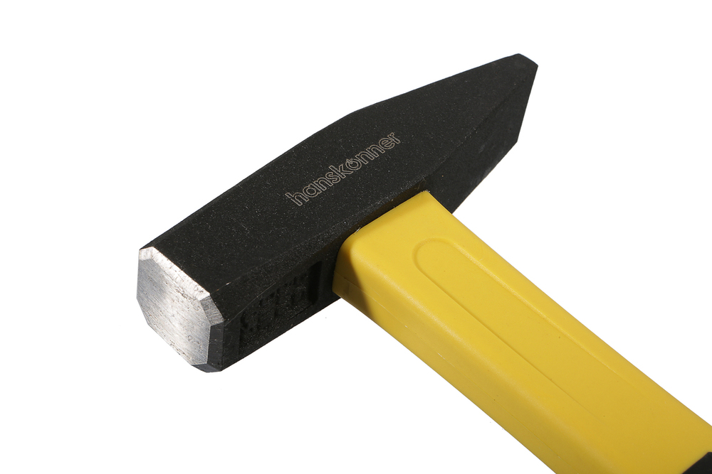 Молоток слесарный, кованый боек, 500 г, фибергласовая рукоятка, Hanskonner