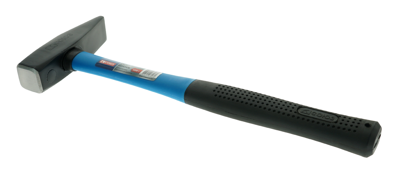 Молоток слесарный, кованый боек, 600 г, фибергласовая рукоятка, СОЮЗ