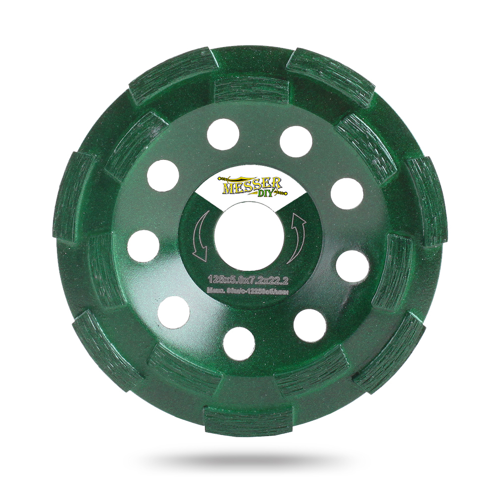 Двурядная алмазная шлифовальная чашка MESSER-DIY по бетону и граниту