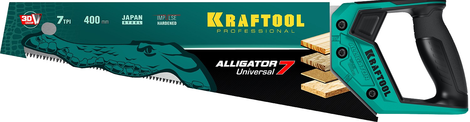 KRAFTOOL Alligator Universal 7 400 мм, Универсальная ножовка (15004-40)