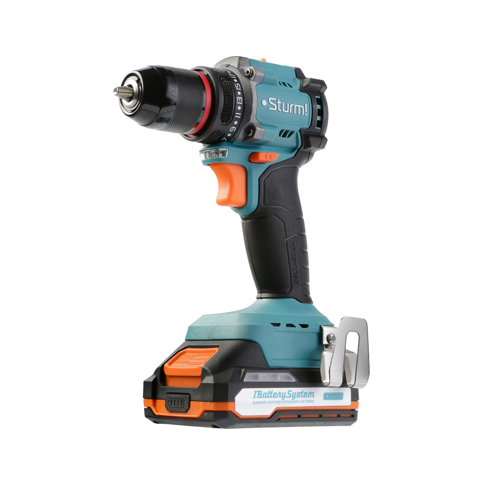 CD1860BL Дрель аккумуляторная Sturm!, бесщеточная 18В, 1BatterySystem, 60Нм, 2х2.0Ач, кейс