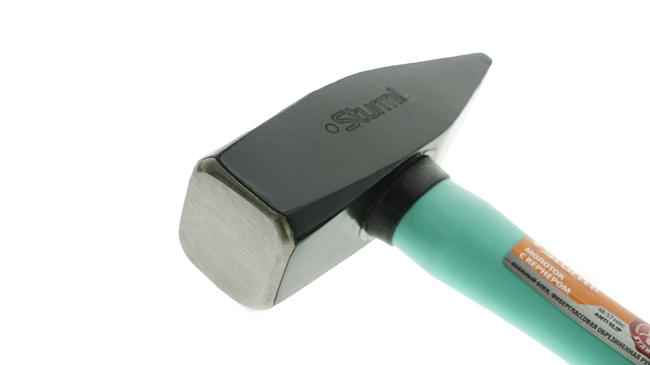 Молоток со встроенным кернером, 1000г, фибергласс, серия Кулибин, Sturm!