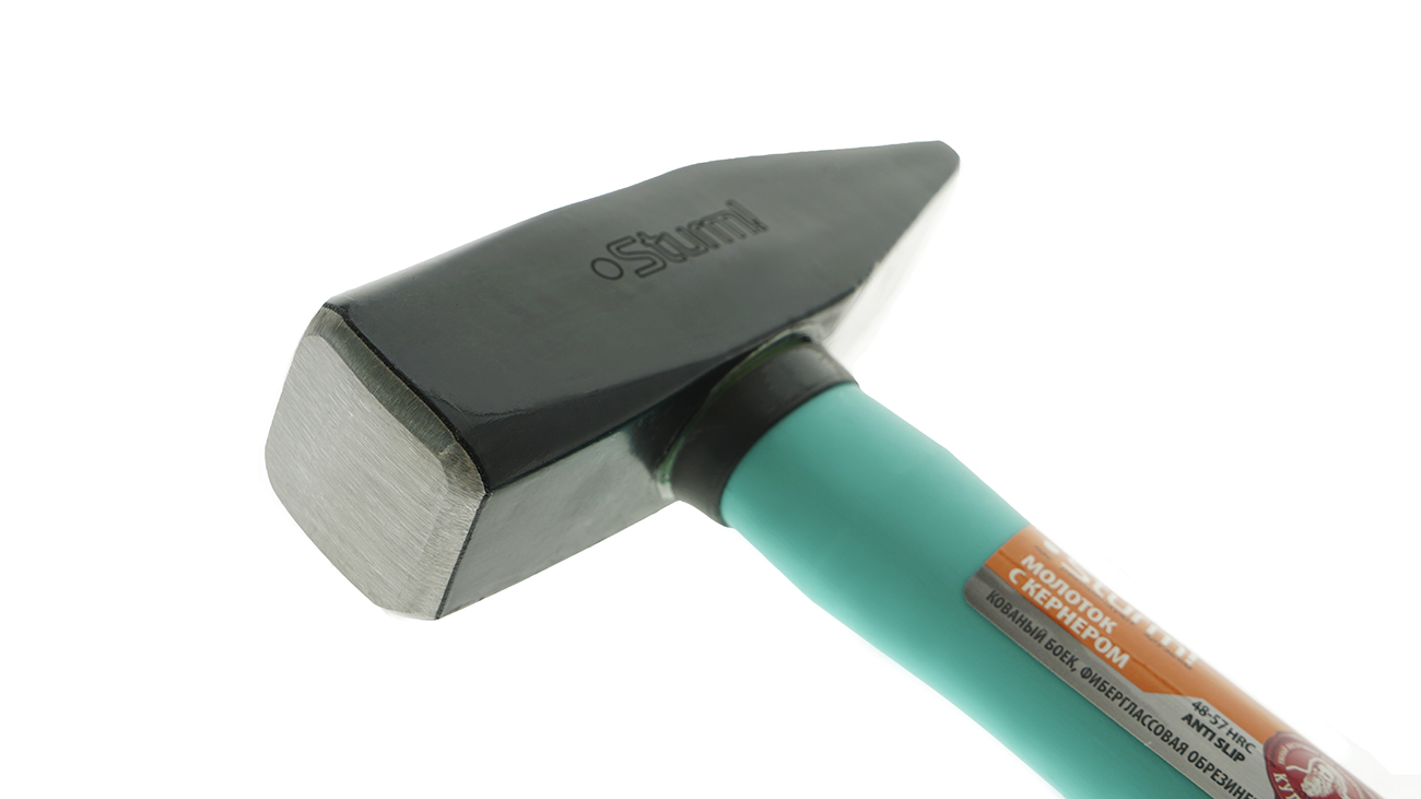 Молоток со встроенным кернером, 600г, фибергласс, серия Кулибин, Sturm!