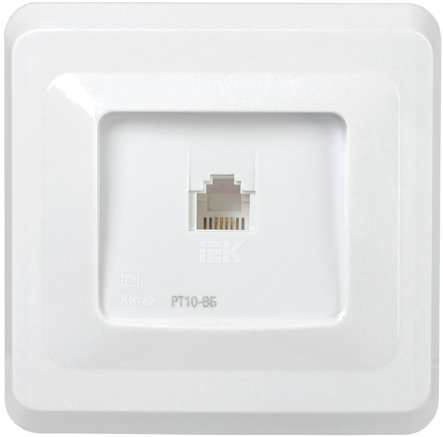 VEGA Розетка 1-местная телефонная RJ11 РТ10-ВБ RJ11 белый IEK