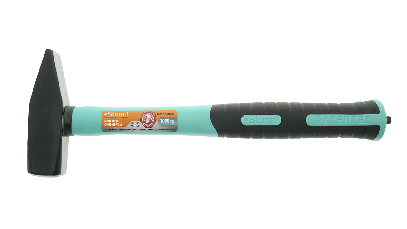 Молоток со встроенным кернером, 1000г, фибергласс, серия Кулибин, Sturm!