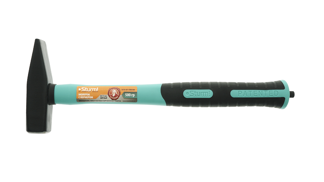 Молоток со встроенным кернером, 500г, фибергласс, серия Кулибин, Sturm!