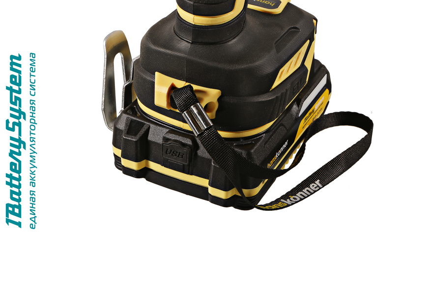 HCD2065BLIC Аккумуляторный шуруповерт Hanskonner 1BatterySystem