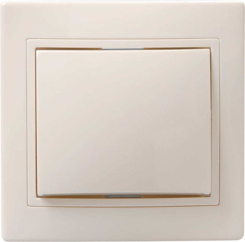 KVARTA Выключатель 1-клавишный кнопочный звонок ВСк10-1-0-ККм 10А кремовый IEK