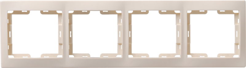 KVARTA Рамка 4-местная вертикальная РВ-4-ККм кремовый IEK