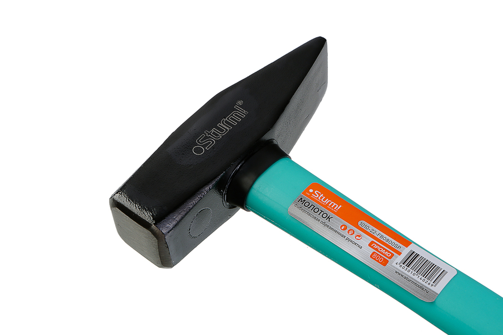 Слесарный молоток,ЗАЩИТА ОТ РАСКОЛА,фибергласс, кован. боек 800гр,Sturm! ПРОМО