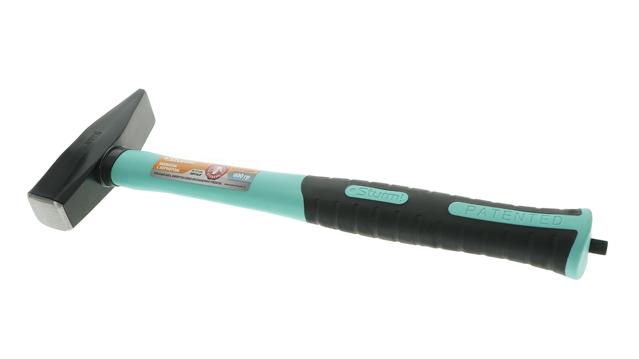Молоток со встроенным кернером, 600г, фибергласс, серия Кулибин, Sturm!