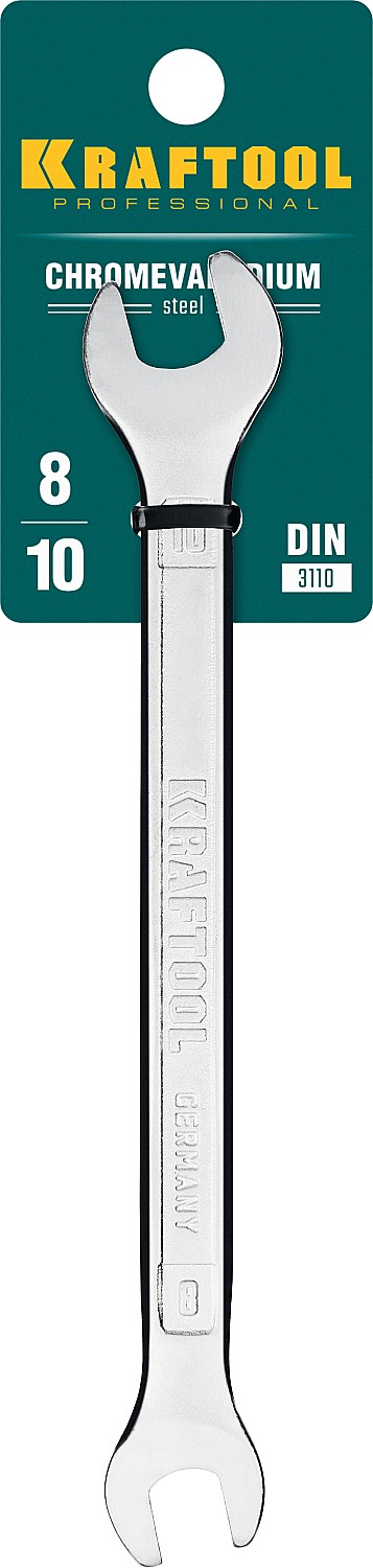 KRAFTOOL 8 х 10 мм, рожковый гаечный ключ (27033-08-10)