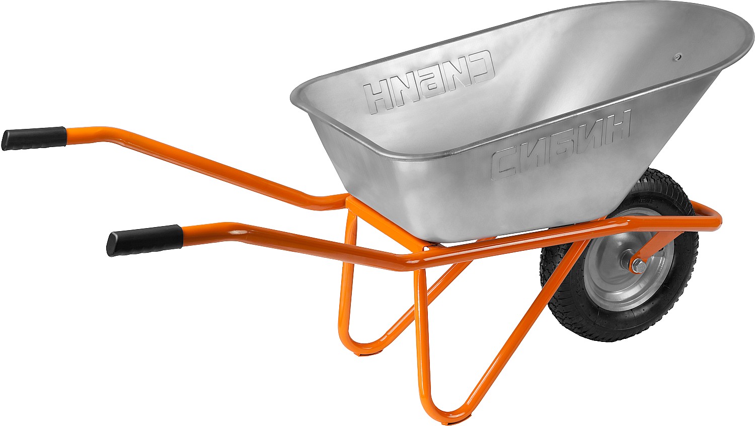 СИБИН СТ-12, 90 л, 180 кг, одноколесная, оцинкованная сталь, строительная тачка (39904)