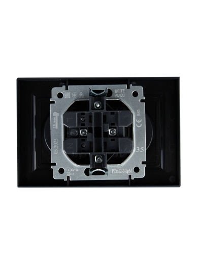 BRITE Розетка 2-местная без заземления с защитными шторками 10А в сборе РСш12-2-БрМ маренго IEK