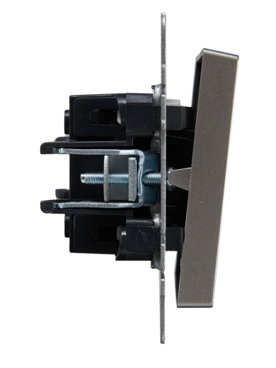 BRITE Выключатель 1-клавишный проходной с индикацией 10А ВС10-1-7-БрС сталь IEK