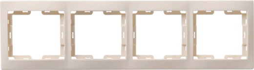 KVARTA Рамка 4-местная горизонтальная РГ-4-ККм кремовый IEK