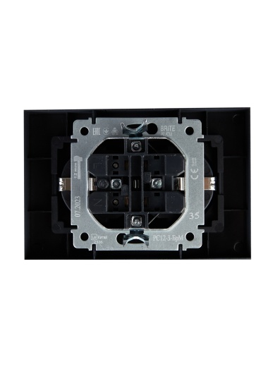 BRITE Розетка 2-местная с заземлением без защитных шторок 16А в сборе РС12-3-БрМ маренго IEK
