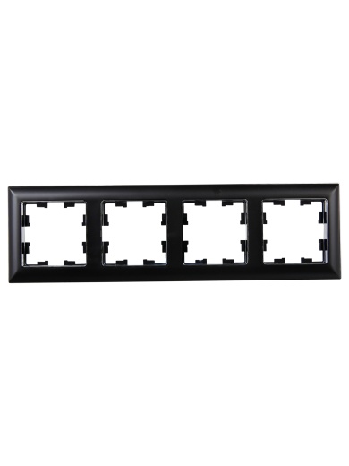 BRITE Рамка 4-местная РУ-4-Бр хром/черный IEK