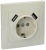 KVARTA Розетка 1-местная РЮш10-1-ККм с заземляющим контактом и защитными шторками 16А USBх2 2,1А кремовый IEK
