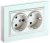 BRITE Розетка 2-местная с заземлением без защитных шторок 16А в сборе РС12-3-БрЖ жемчуг IEK