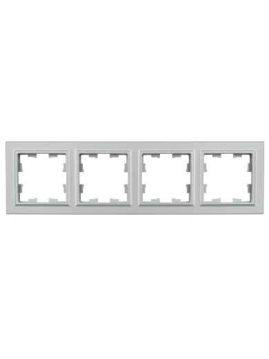 BRITE Рамка 4-местная РУ-4-БрА алюминий IEK
