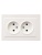 BRITE Розетка 2-местная без заземления с защитными шторками 10А в сборе РСш12-2-БрЖ жемчуг IEK