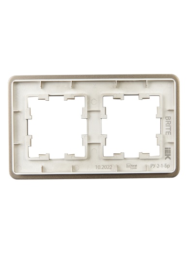 BRITE Рамка 2-местная РУ-2-1-Бр металл латунь RE IEK