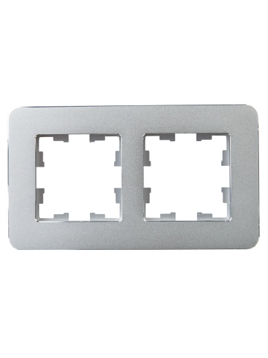 BRITE Рамка 2-местная РУ-2-1-Бр металл алюминий RE IEK