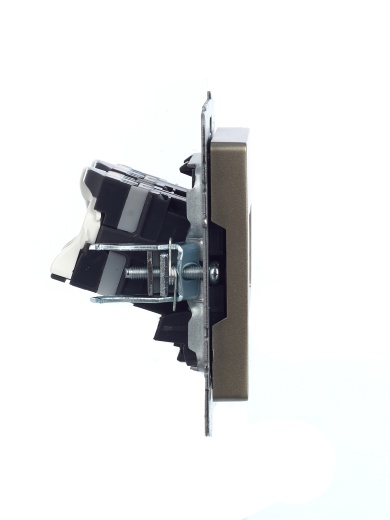 BRITE Розетка компьютерная двойная RJ45 кат.5E РК10-2-БрШ шампань IEK