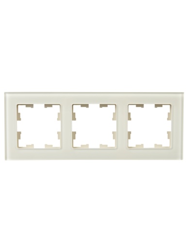 BRITE Рамка 3 -местная РУ-3-2-БрВа стекло ванильный IEK