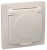 KVARTA Розетка 1-местная РСб10-3-ККм с заземляющим контактом с крышкой 16А кремовый IEK