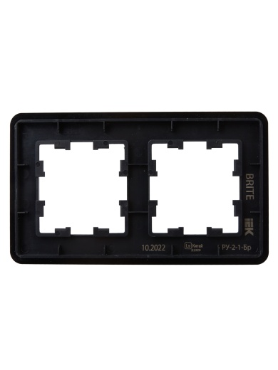 BRITE Рамка 2-местная РУ-2-1-Бр металл черный RE AL IEK