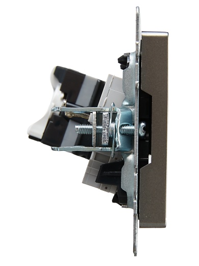 BRITE Розетка двойная RJ11+RJ45 кат.5E РК/Т12-БрС сталь IEK