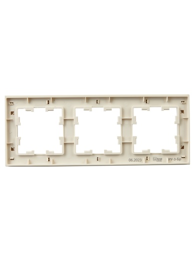 BRITE Рамка 3-местная РУ-3-Бр бежевый рифленый IEK