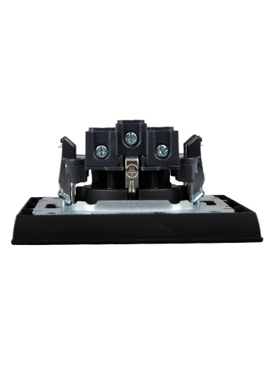 BRITE Розетка 1-местная с заземлением с защитными шторками 16А в сборе РСР14-1-0-БрЧ черный IEK