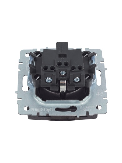 BRITE Розетка 1-местная с заземлением с защитными шторками и крышкой 16А IP20 РСбш10-3-БрТБ темная бронза IEK