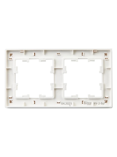 BRITE Рамка 2-местная РУ-2-Бр белый рифленый IEK