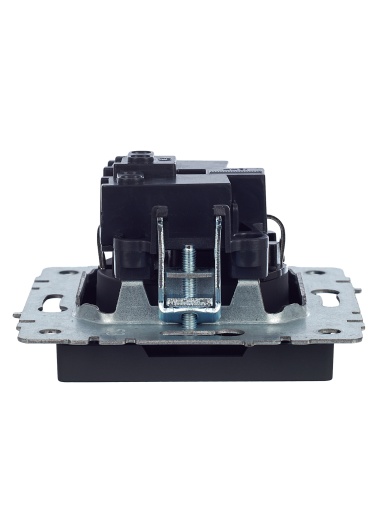 BRITE Розетка 1-местная с заземлением с защитными шторками 16А РС14-1-0-БрГ графит IEK