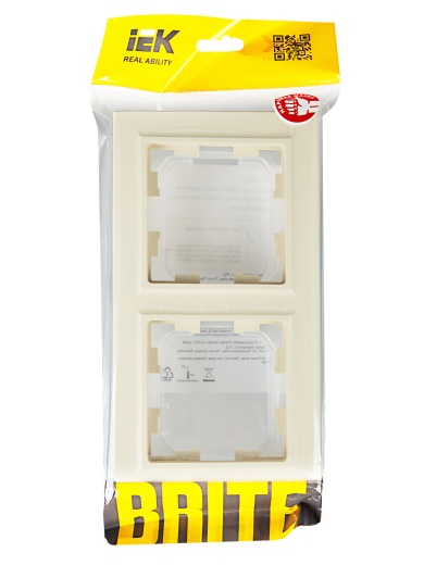 BRITE Рамка 2-местная IP44 РУ-2-БрКр-44 бежевый IEK