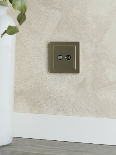 BRITE Розетка двойная TV+SAT РТВ/РСп12-БрШ шампань IEK