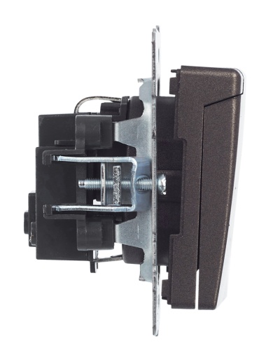 BRITE Розетка 1-местная с заземлением с защитными шторками и крышкой 16А IP20 РСбш10-3-БрТБ темная бронза IEK