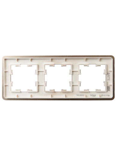 BRITE Рамка 3-местная РУ-3-1-Бр металл шампань RE AL IEK