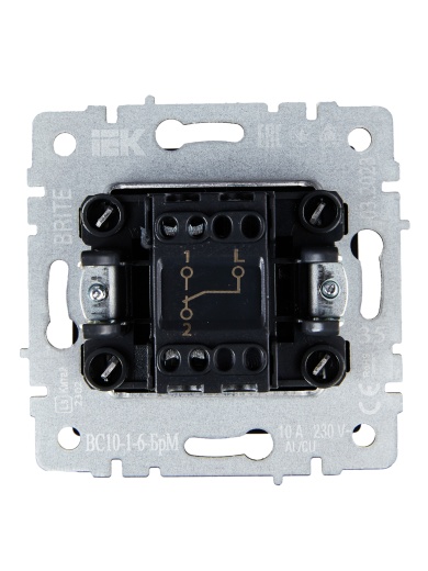 BRITE Выключатель 1-клавишный проходной 10А ВС10-1-6-БрМ маренго IEK