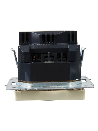 BRITE Розетка 1-местная с заземлением с защитными шторками 16А с USB A+A 5В 2,1А РЮш10-1-БрКр бежевый IEK