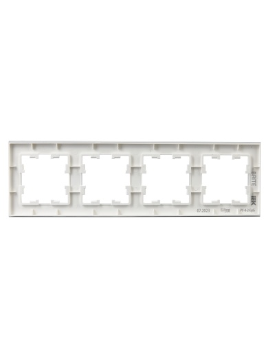 BRITE Рамка 4 -местная РУ-4-2-БрБ стекло белый IEK