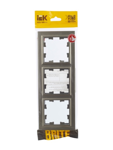 BRITE Рамка 3-местная РУ-3-БрШ шампань IEK